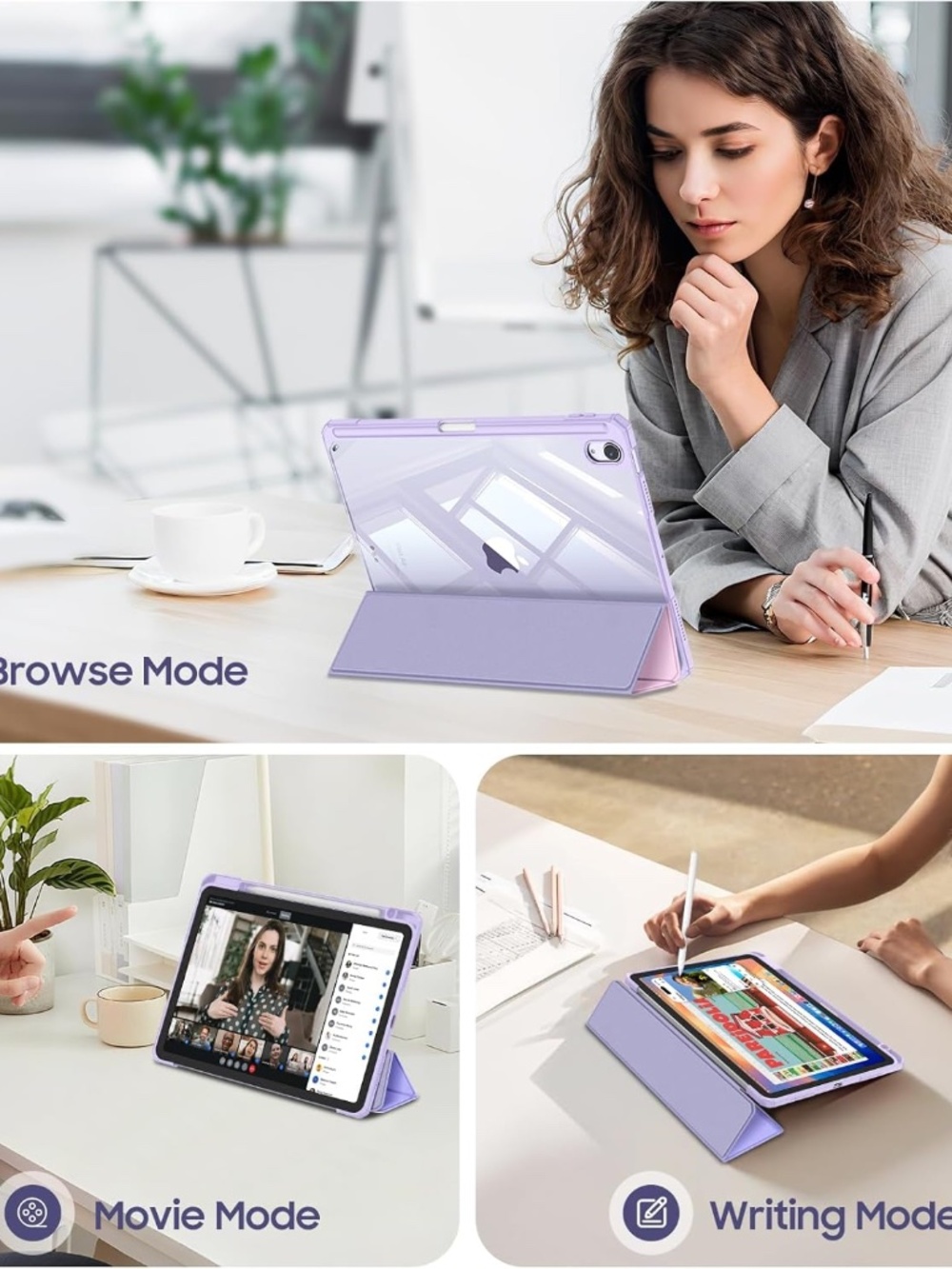 Hybrid Slim Case for iPad Air 13-inch M4/M3/M2 (2026/2025/2024) Shockproof Clear